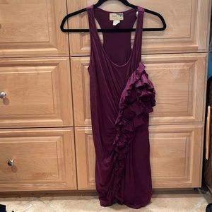 Elizabeth and James maroon cotton mini tank dress